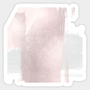 Rose Gold Faux Metallic Watercolor Brush Strokes Sticker